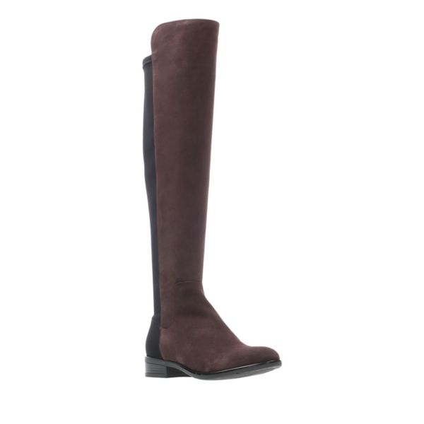 Clarks Womens Caddy Belle Knee High Boots Purple | UK-9068435